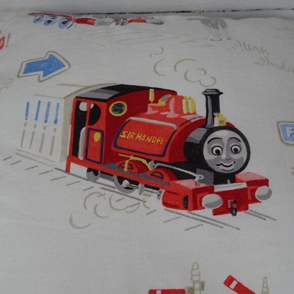 Doodlefish Thomas The Train Pillow Case 18"x18" + The Company Store Throw Pillow - Picture 4 of 12